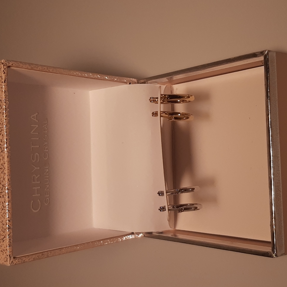 2 pair small hoops earrings (1 gold pair/ 1 silver pair)
